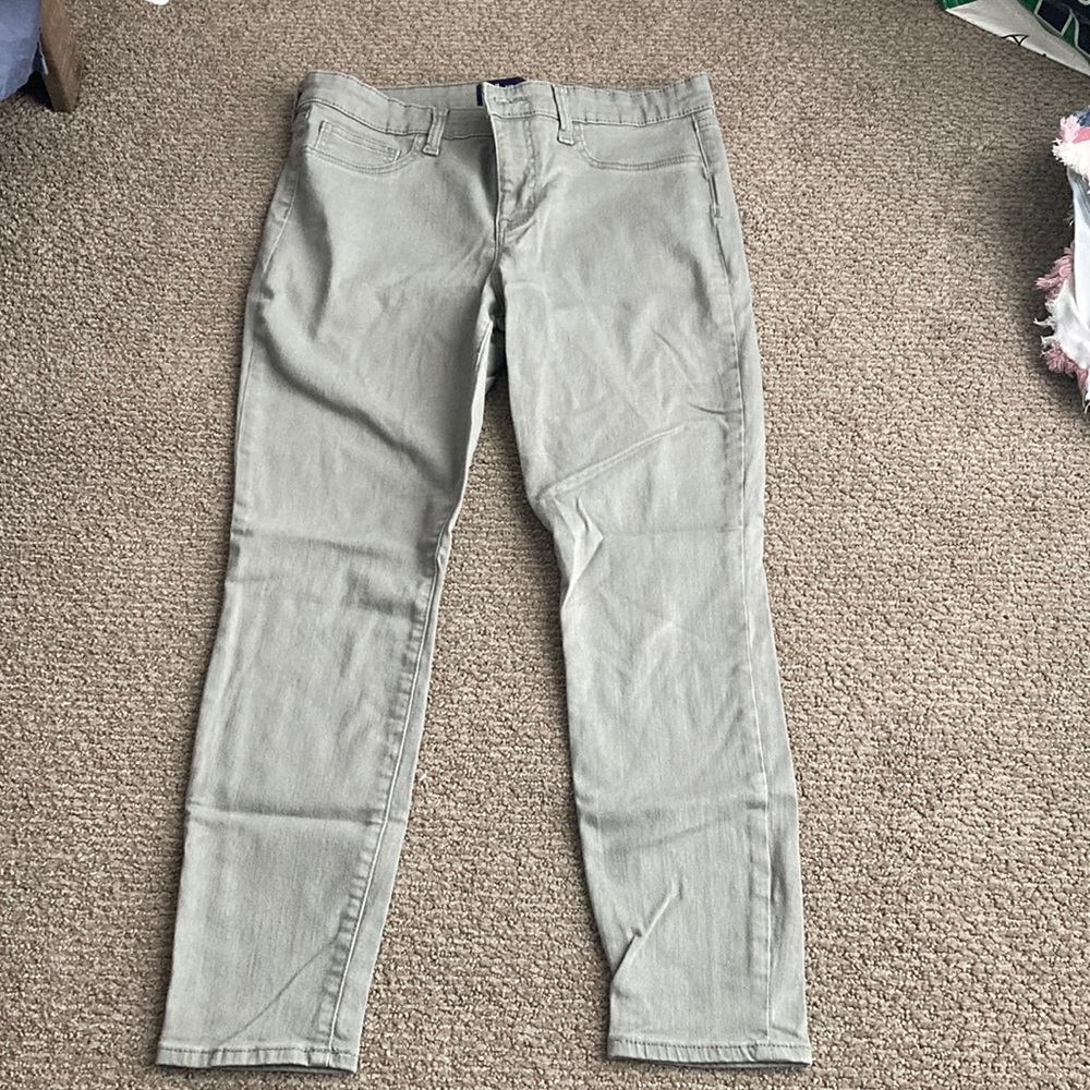 Womens Jean Gap, color is light sage green, size 8